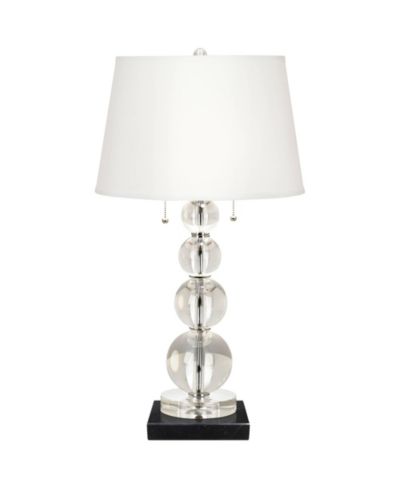 Современная настольная лампа Vienna Full Spectrum, высота 26 1/2", квадратное мраморное основание и хрустальные сферы