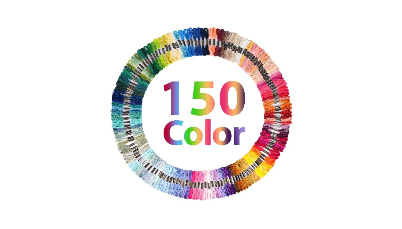 GNUADZ 150 Color Rainbow Embroidery Floss Cross Stitch Bracelet Yarn Craft Thread Skeins