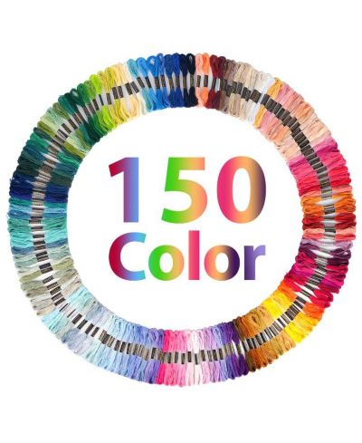 GNUADZ 150 Color Rainbow Embroidery Floss Cross Stitch Bracelet Yarn Craft Thread Skeins
