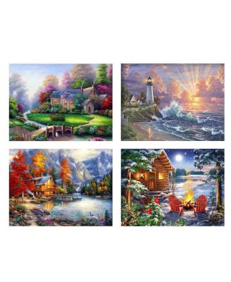 Набор для вышивания GNUADZ 4 Pack Stamped Cross Kits Landscape