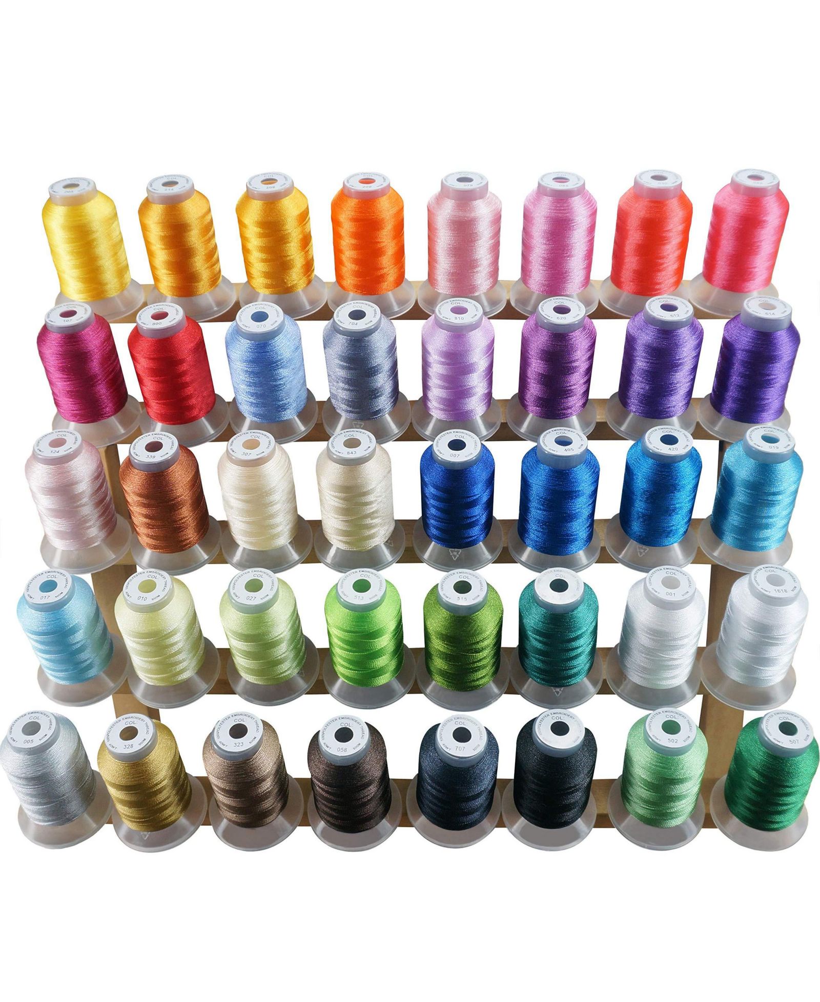 GNUADZ Polyester Embroidery Machine Thread Kit 40 Colors 500m Spool Universal Sewing