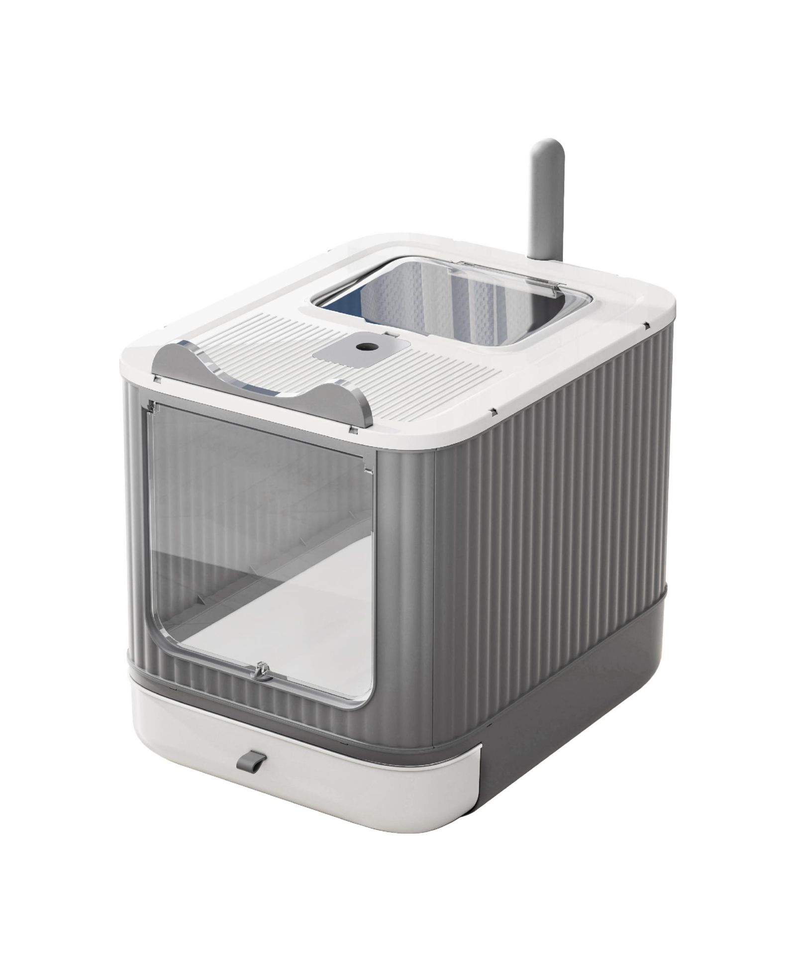 ARONKL Upgraded Fully Enclosed Cat Litter Box With Lid Drawer 3 Modes Easy Clean Anti-splashing For Kitten To Adult