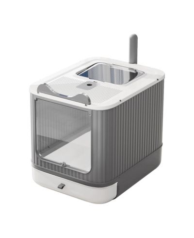 ARONKL Upgraded Fully Enclosed Cat Litter Box With Lid Drawer 3 Modes Easy Clean Anti-splashing For Kitten To Adult