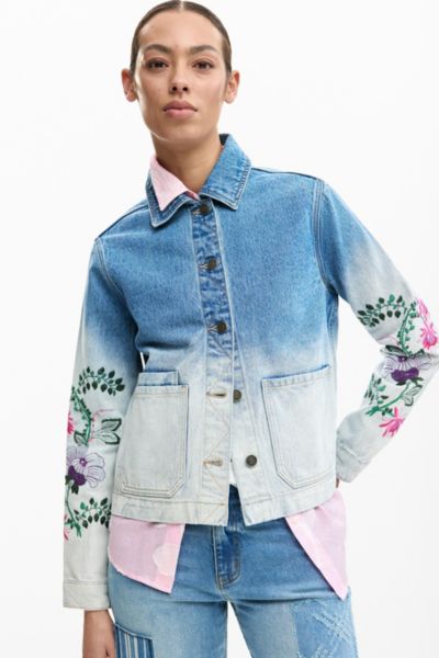 Desigual Women's Denim jacket flowers