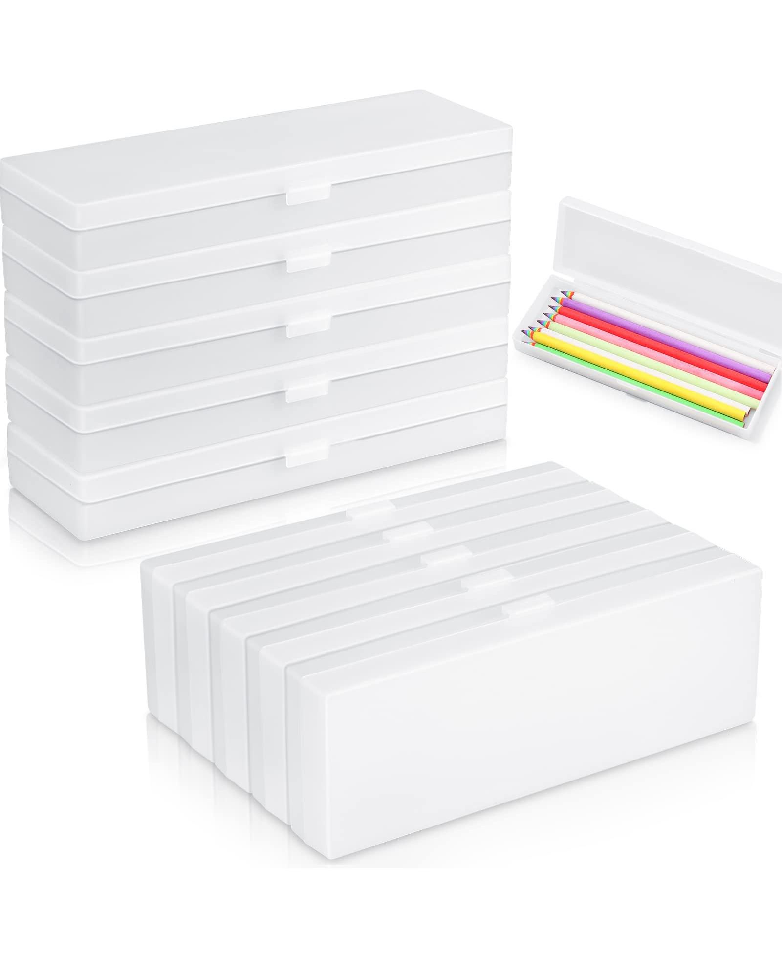GNUADZ 30 pack Plastic Pencil Case Hinged Lid Stackable Pen Storage School Office