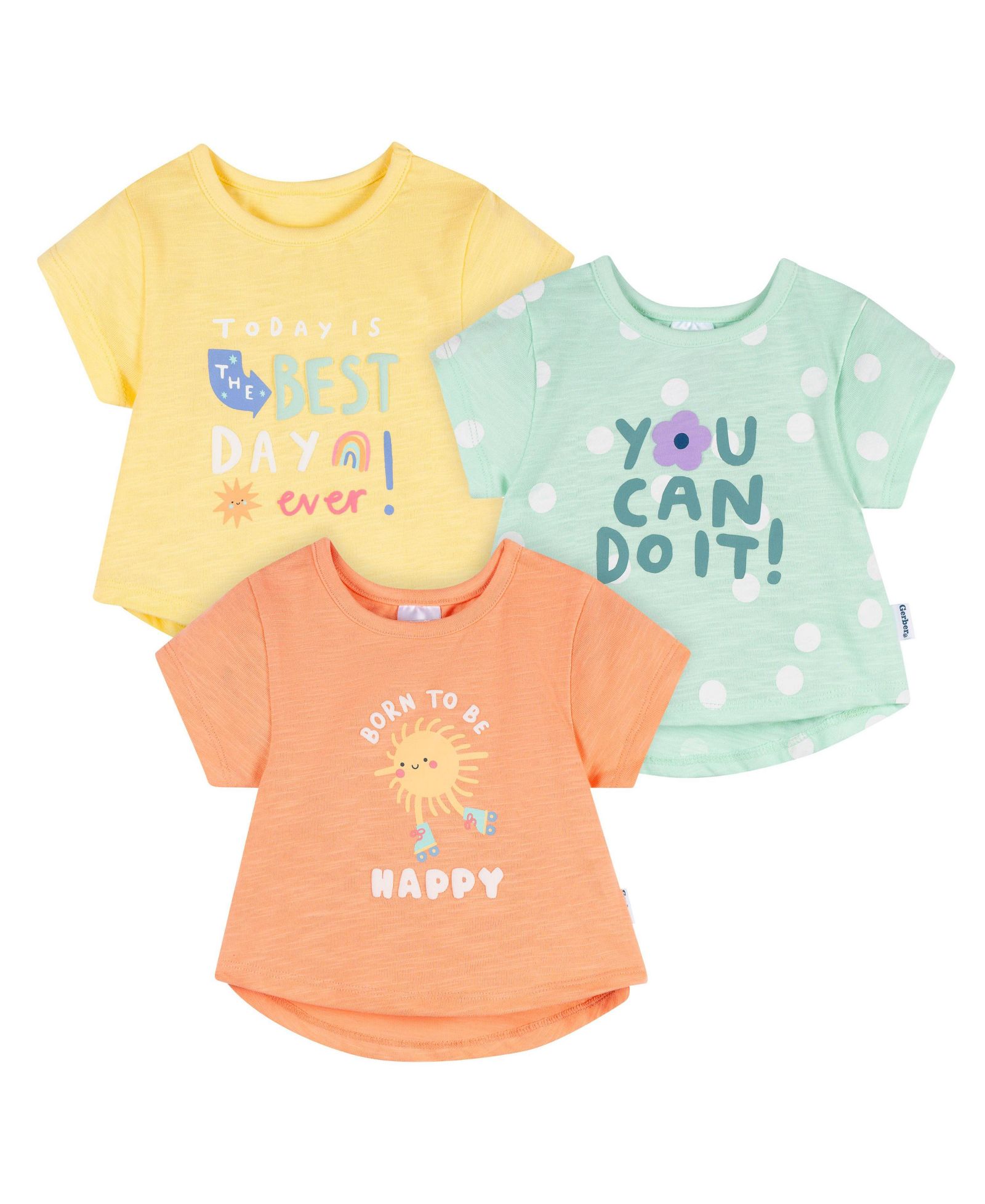 Детские футболки Gerber Short Sleeve, 3-Pack