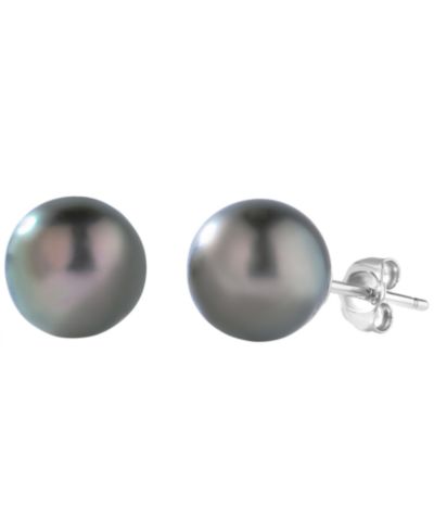 Серьги-гвоздики Macy's с таитянской жемчугом 8mm, 14k White Gold