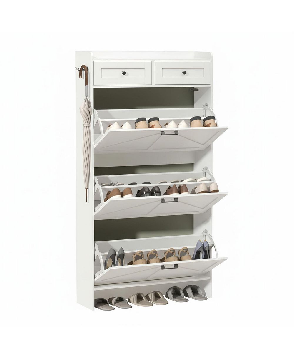 Узкий шкаф для обуви YIGII Rustic Farmhouse Large Capacity Slim Storage Rack