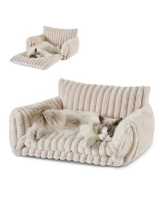 Лежанка ARONKL Fluffy Plush Cat Bed двухслойная мягкая для кошек и собак