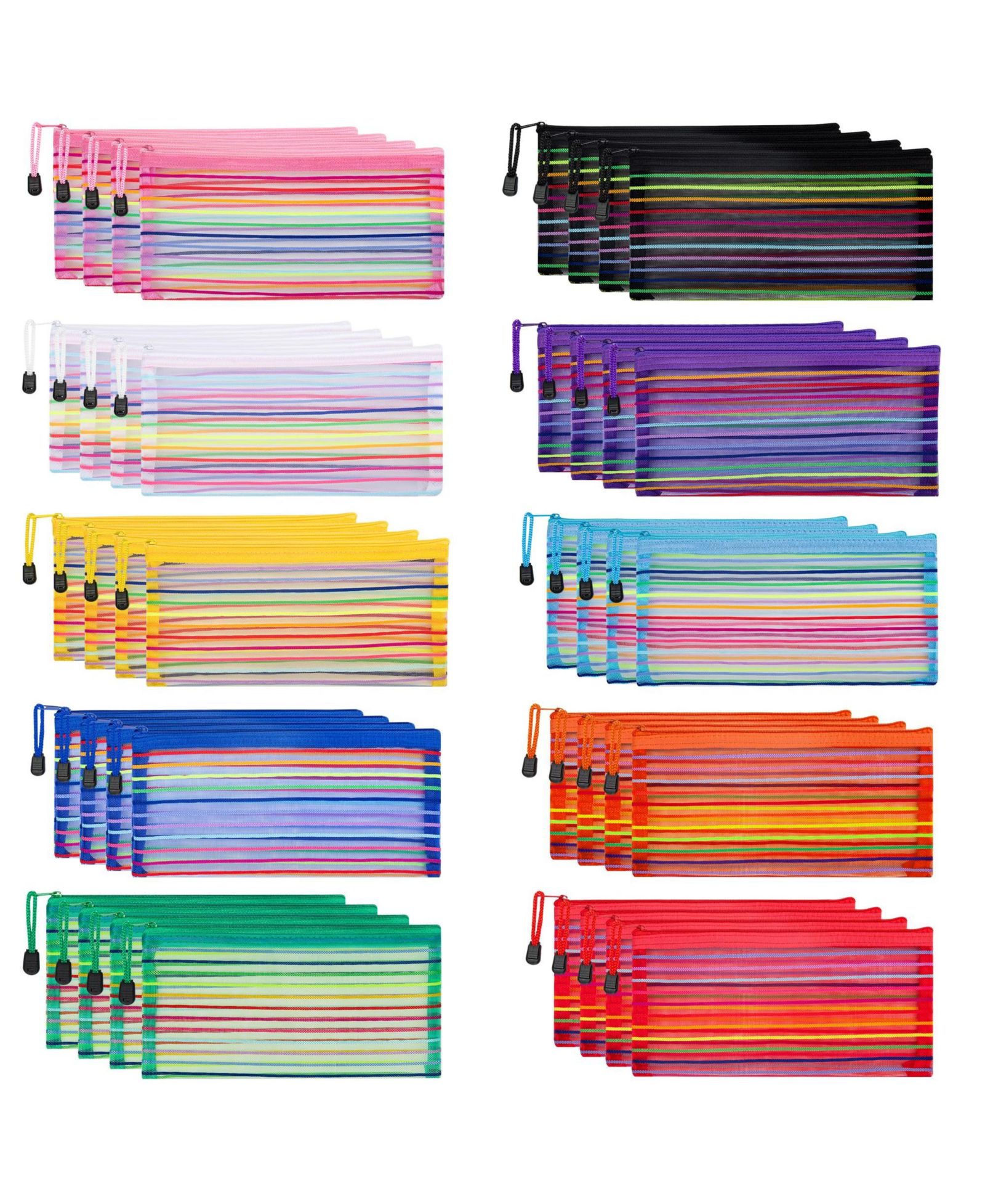 Мешочек для хранения GNUADZ, 40pcs Zipper Mesh Pouch, многофункциональный аксессуар