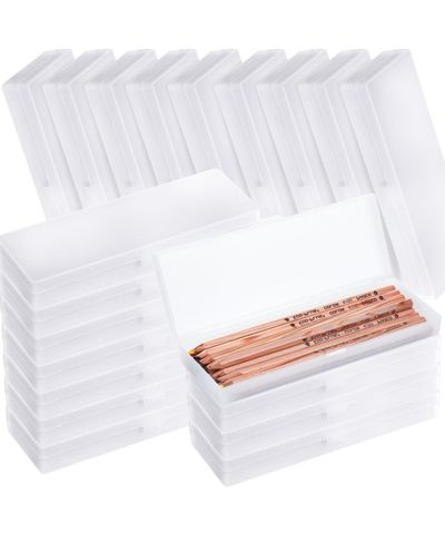 Прозрачные пластиковые пеналы GNUADZ 100pcs с шарнирной крышкой для школы и офиса
