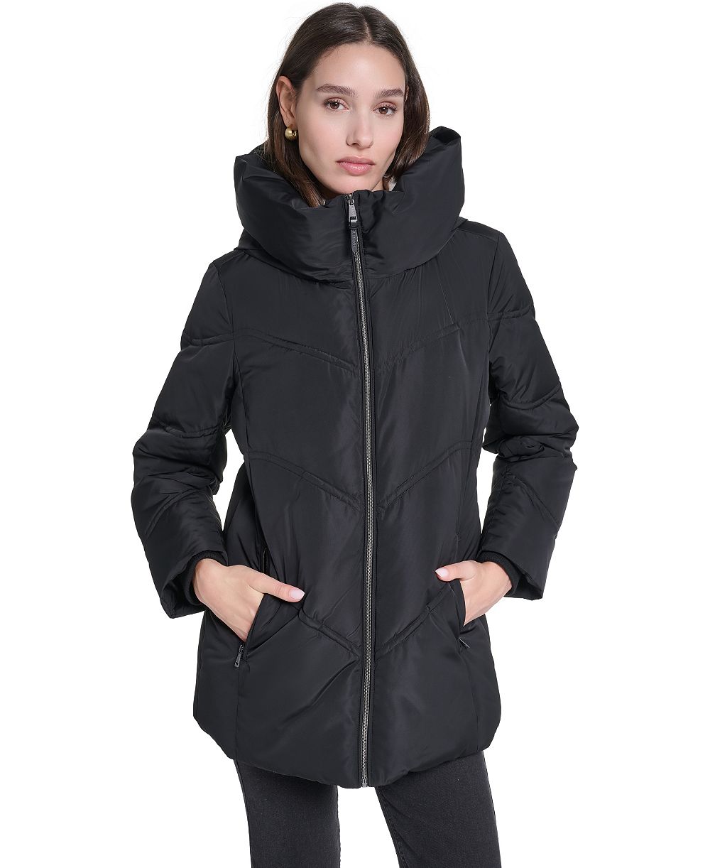 Cole Haan Women's Hooded Chevron-Quilted Puffer Jacket
