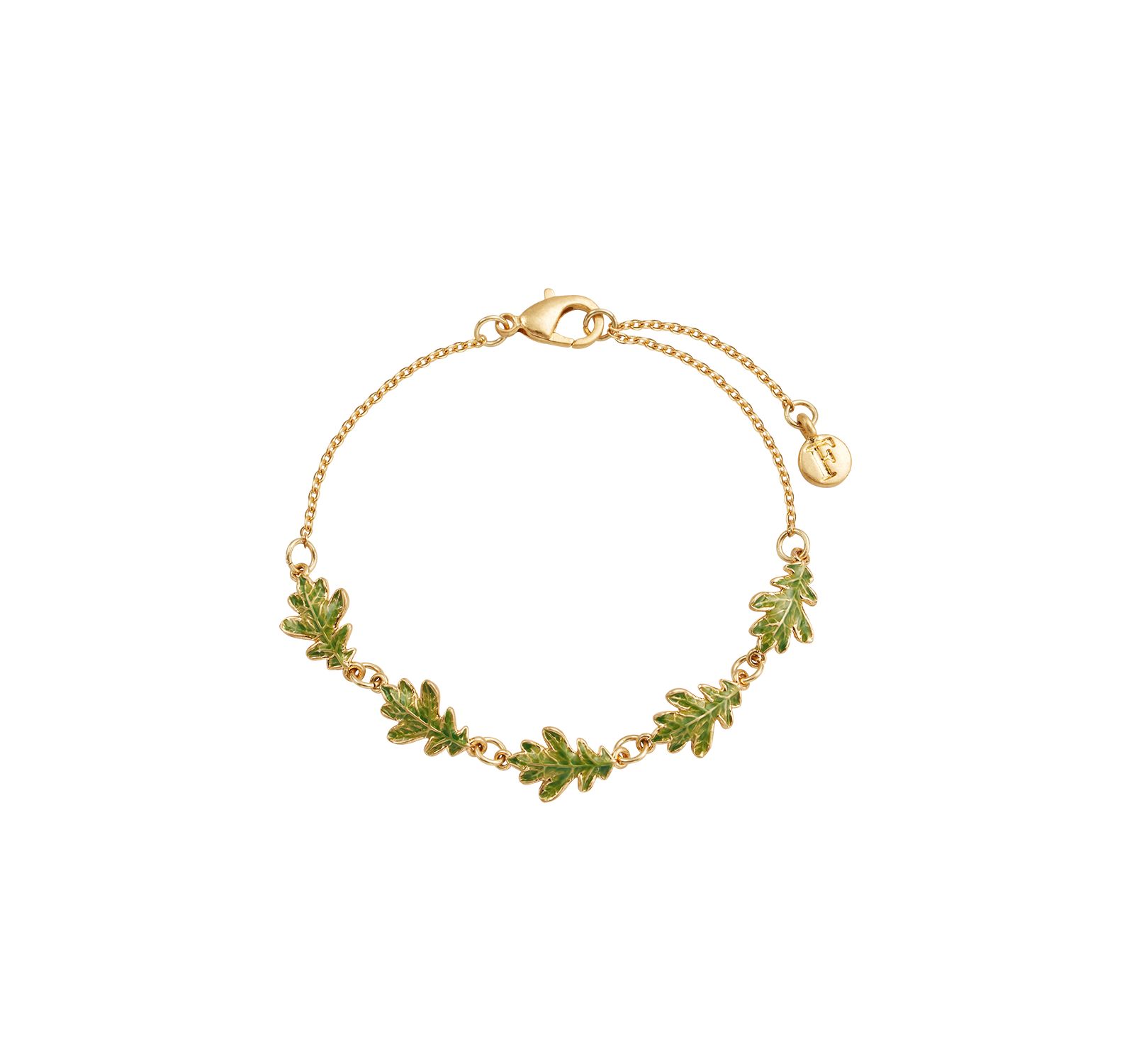 Fable England Oak Leaf Gold Bracelet