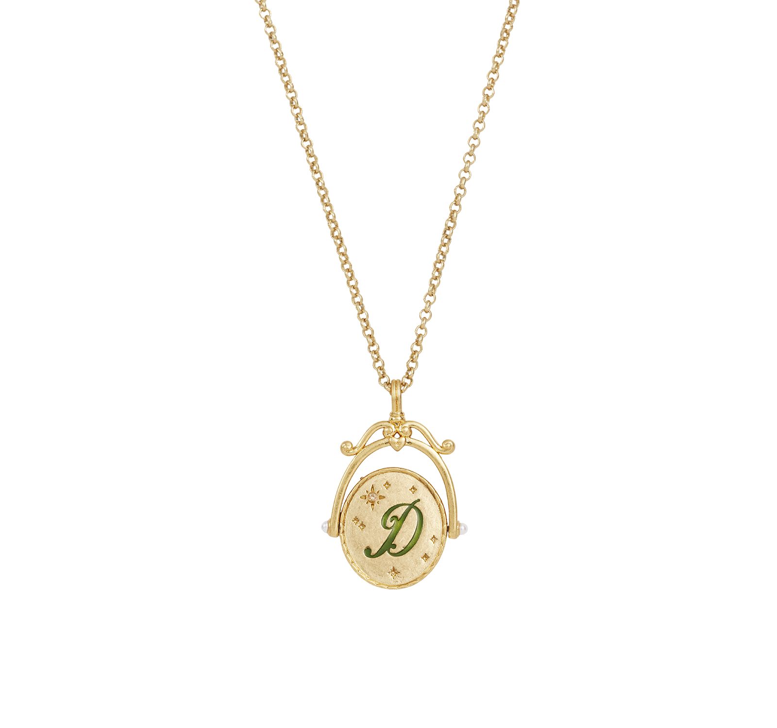 Ожерелье Fable England D Initial Daisy Spinner Chain