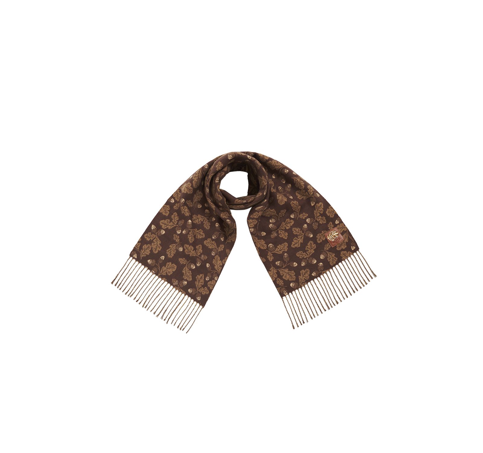 Fable England Chocolate Acorn Jacquard Scarf