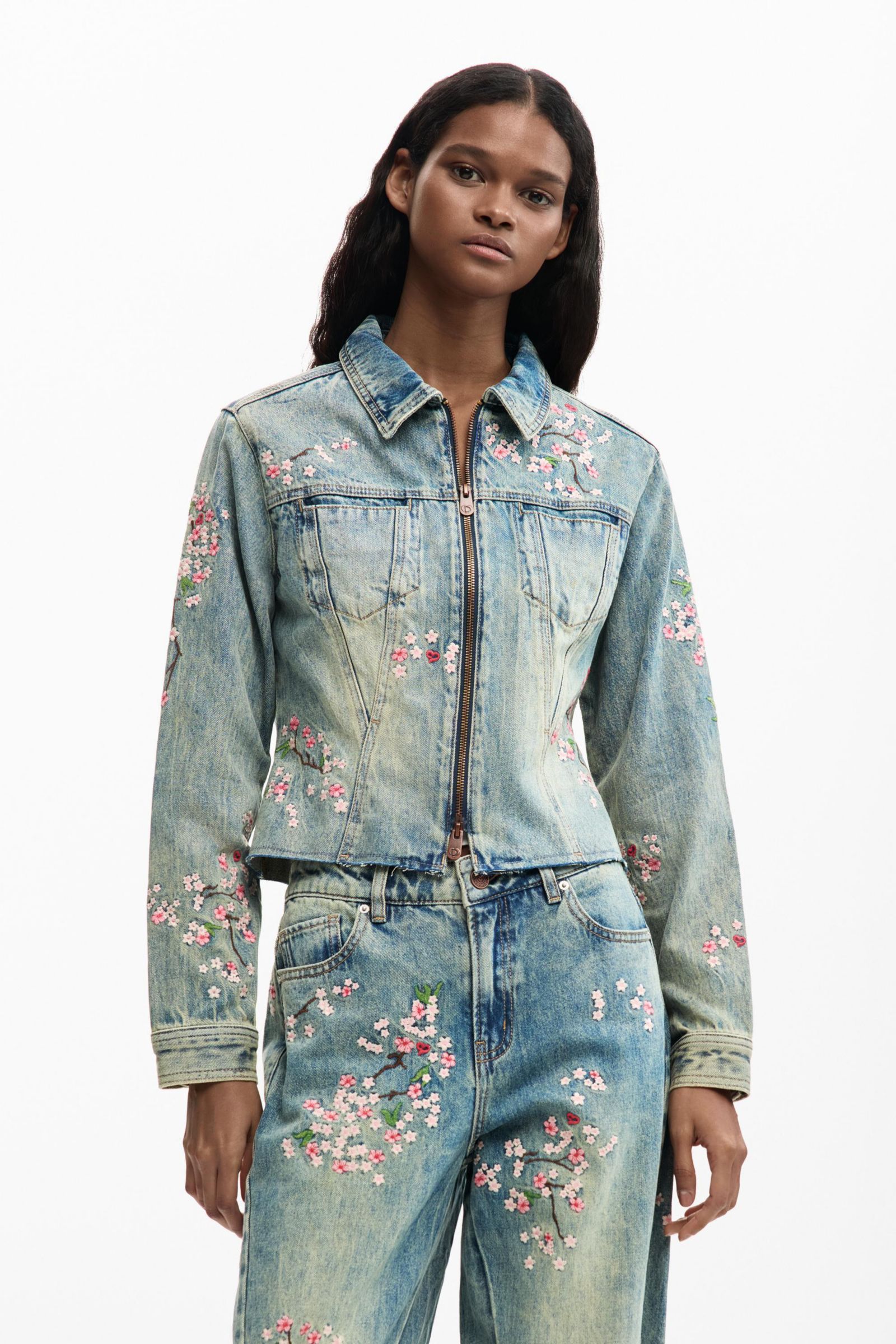 Desigual Women's Embroidered denim jacket