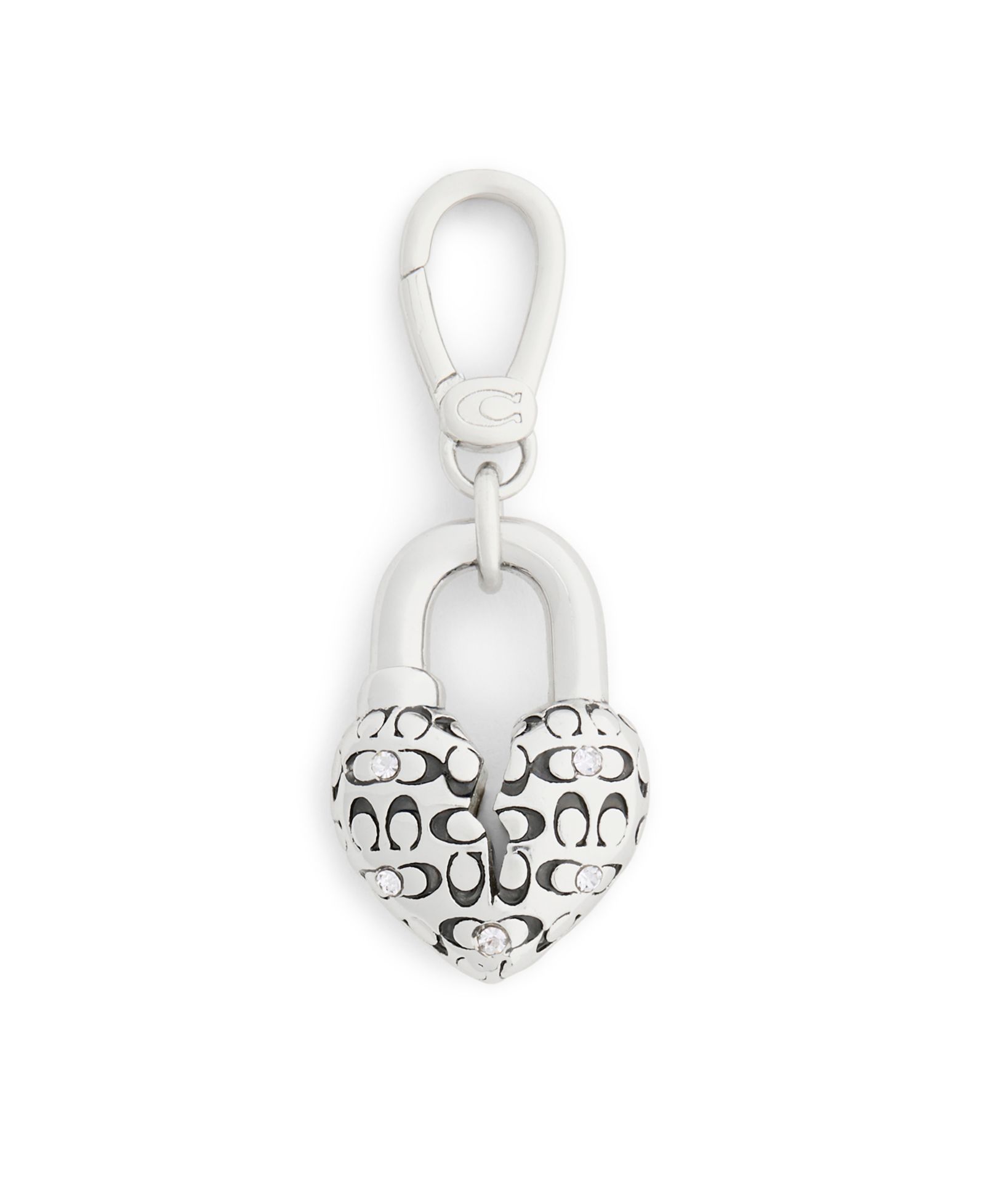 Брелок-шарм COACH Faux-Stone Signature Quilted C Broken Heart