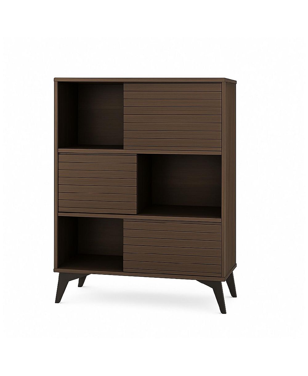 Gaomon Render 3 Tier Walnut Display Cabinet Storage Stand