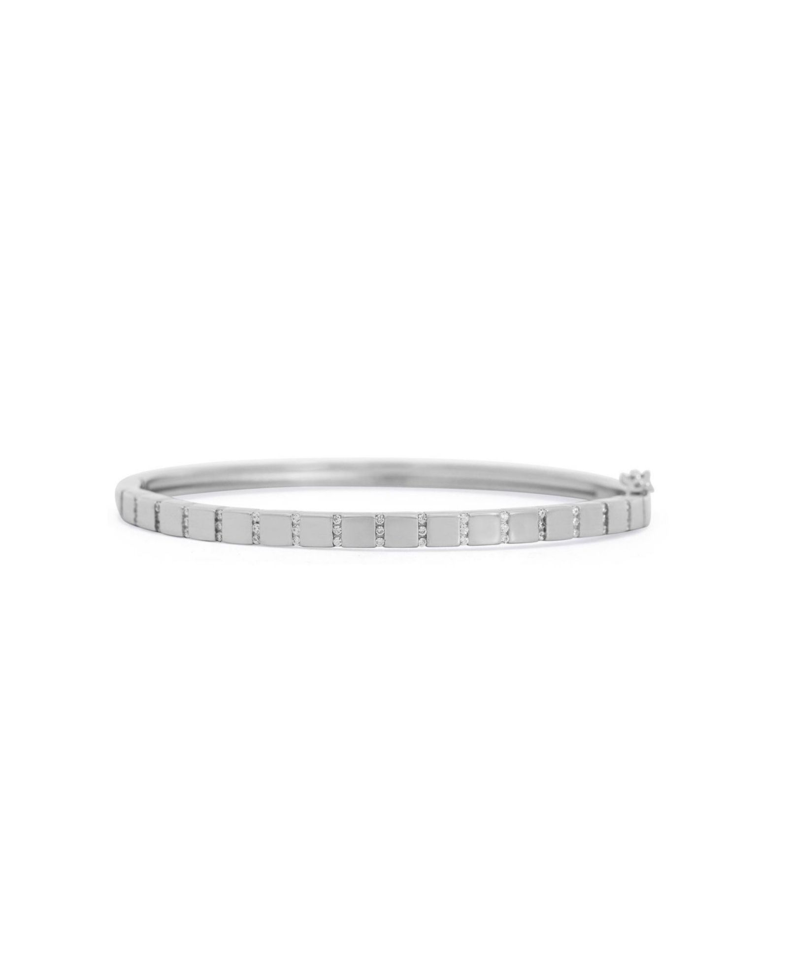 The Lovery Ribbed CZ Bangle Sterling Silver