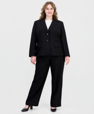 Le Suit костюм Plus Size: жакет на 4 кармана и брюки широкие
