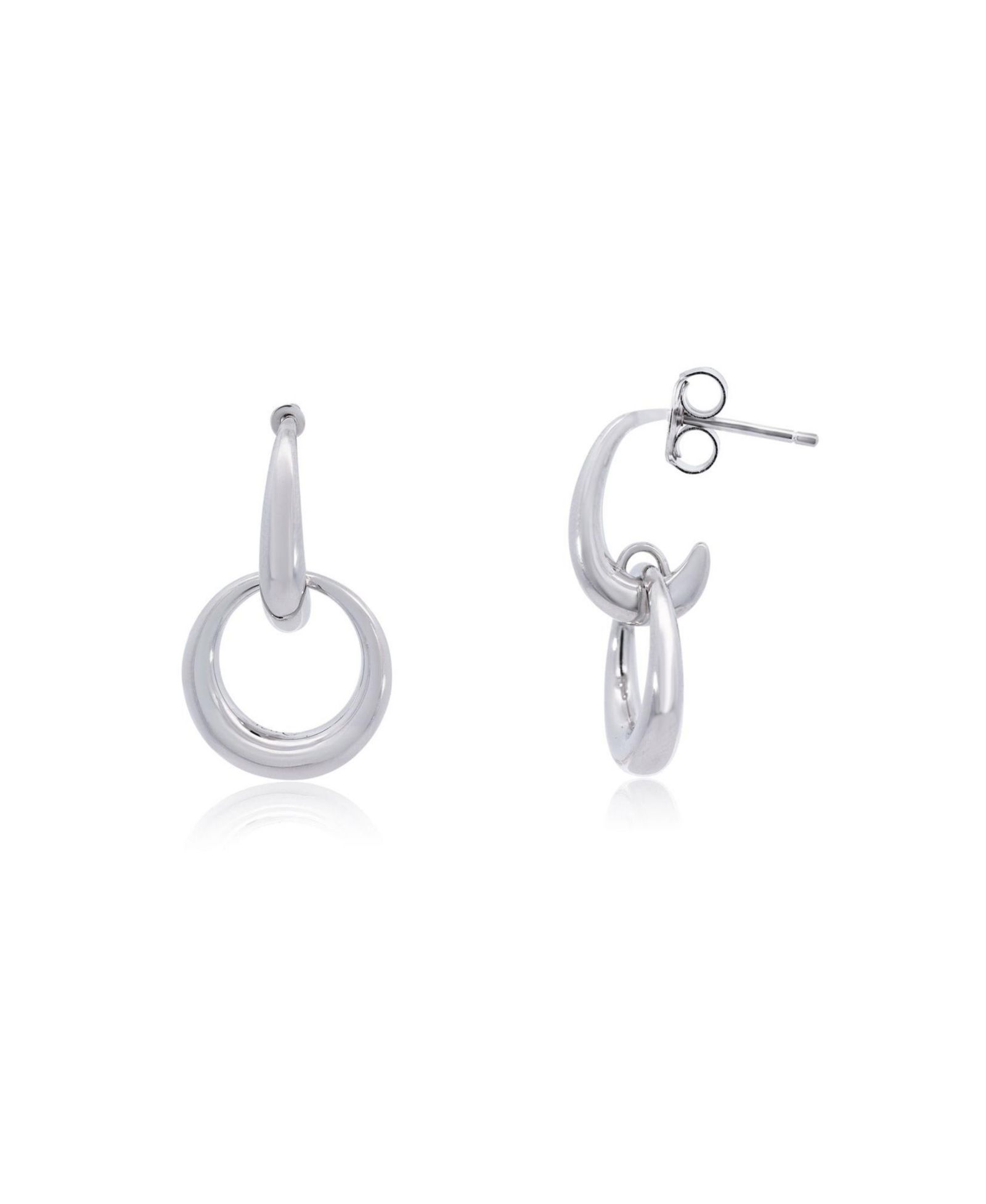 Серьги-подвески The Lovery Double Round Link Drop из стерлингового серебра