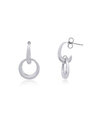 Серьги-подвески The Lovery Double Round Link Drop из стерлингового серебра