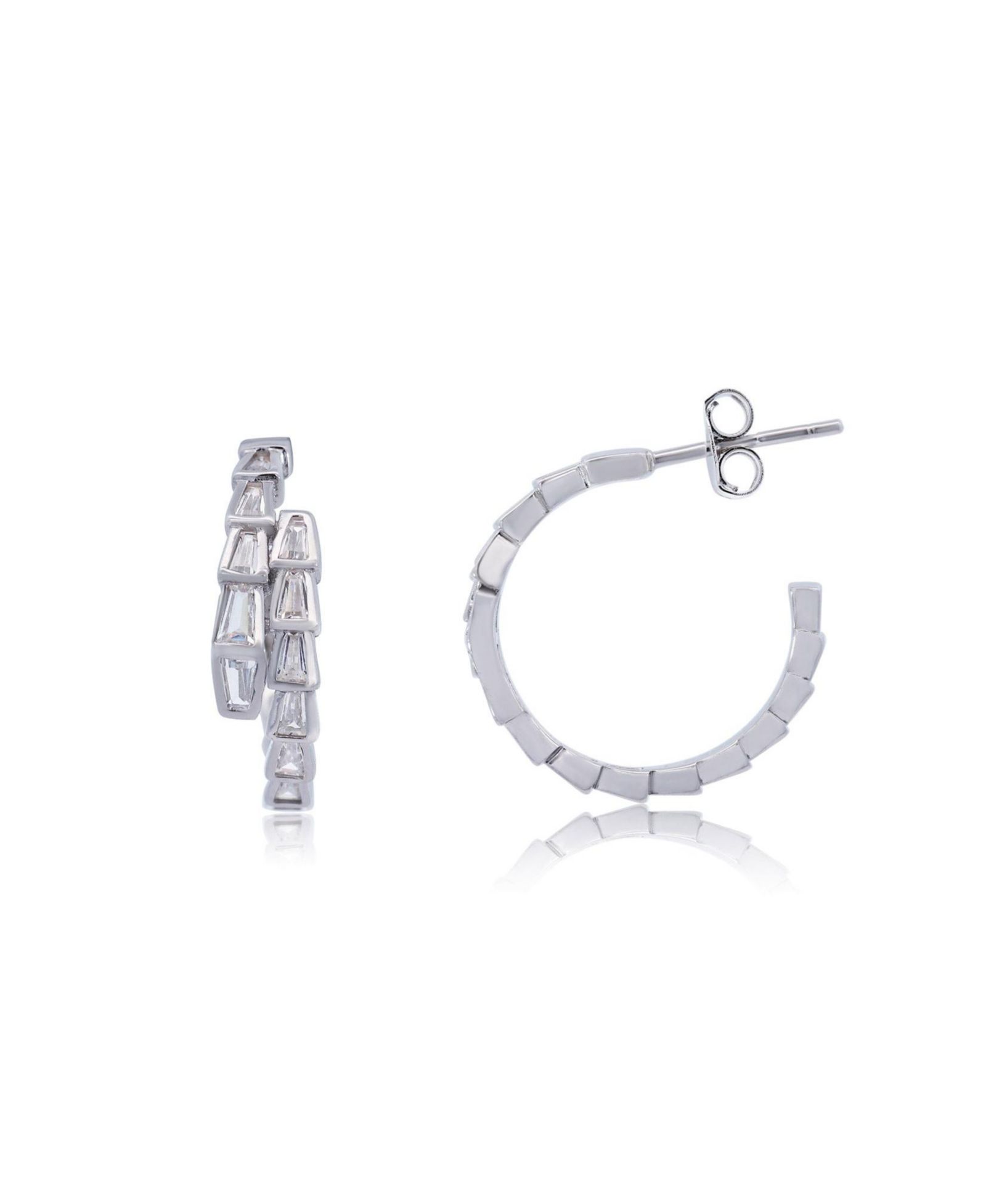 Серьги-кольца The Lovery CZ Snake Sterling Silver