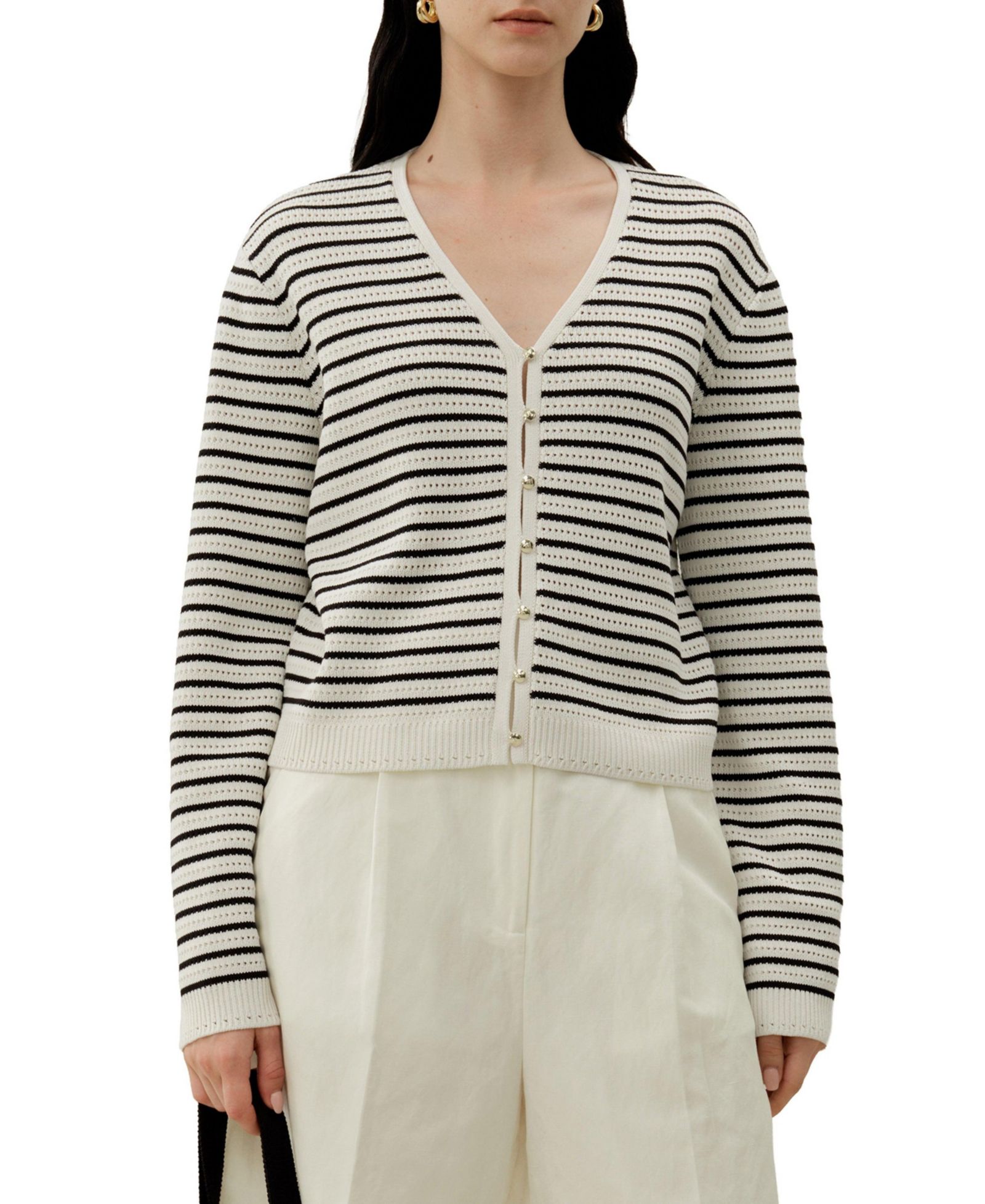 Женский кардиган LILYSILK Toscana Striped Pointelle