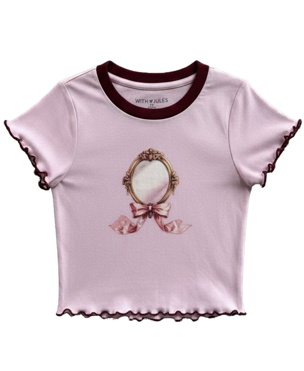 With Jules Girls' 7-16 Mirror Graphic Crewneck Short-Sleeve T-Shirt