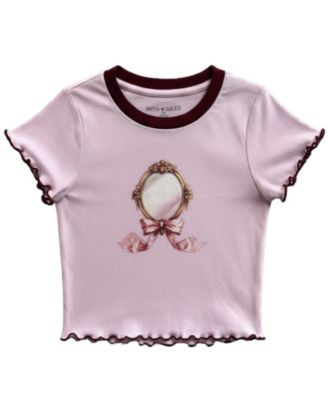 With Jules Girls' 7-16 Mirror Graphic Crewneck Short-Sleeve T-Shirt