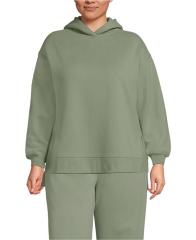 Свитшот-туника Lands' End Plus Size Long Sleeve Serious Sweats с капюшоном