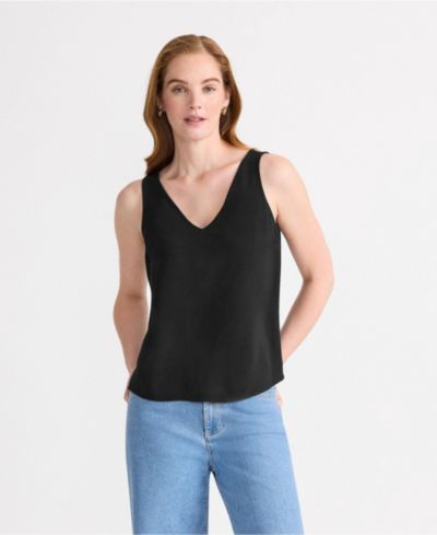 Топ Lands' End Women's Creaseless V-neck Sleeveless