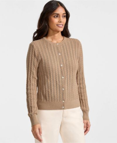 Женский кардиган Lands' End Cotton Pointelle Modern