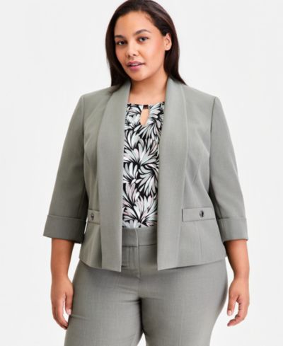 Kasper Plus Size Блейзер с воротником-шалью и рукавом 3/4