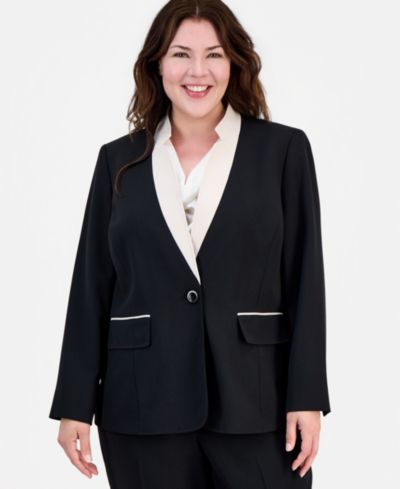 Kasper Plus Size блейзер с контрастной отделкой воротника