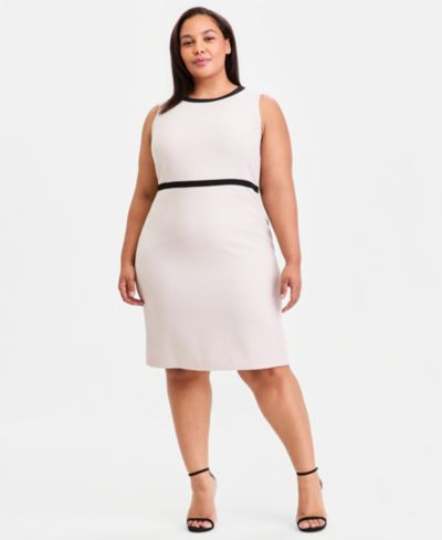 Платье-футляр Kasper Plus Size без рукавов с цветовым блоком