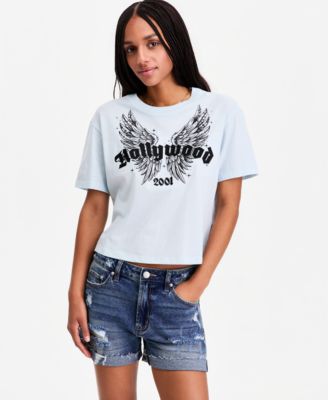 Детская укороченная футболка Rebellious One Juniors' с графикой Hollywood Wings