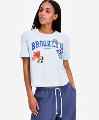 Rebellious One Juniors' Brookyln Patch Graphic Short-Sleeve Tee