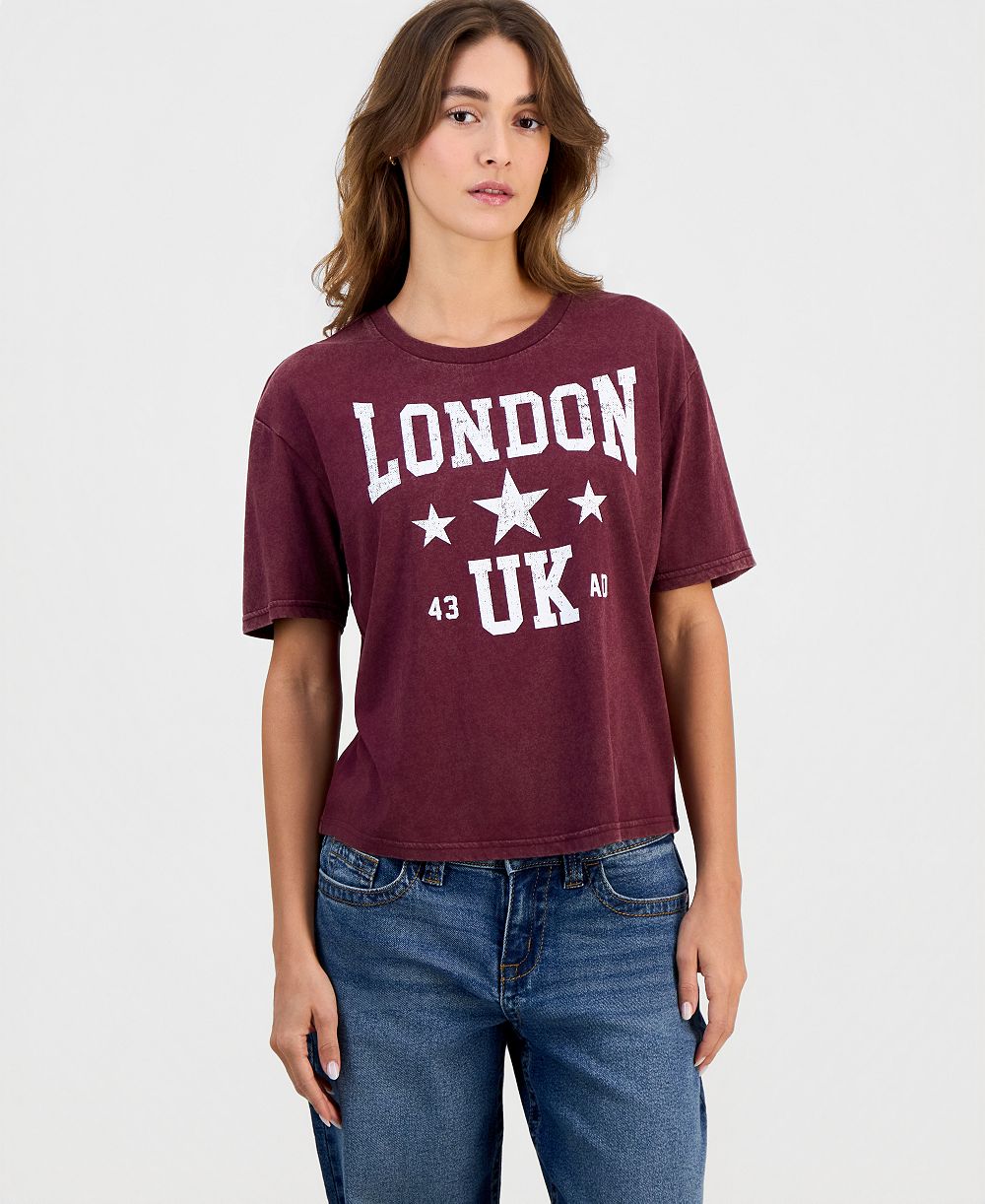Rebellious One Juniors' London Graphic T-Shirt