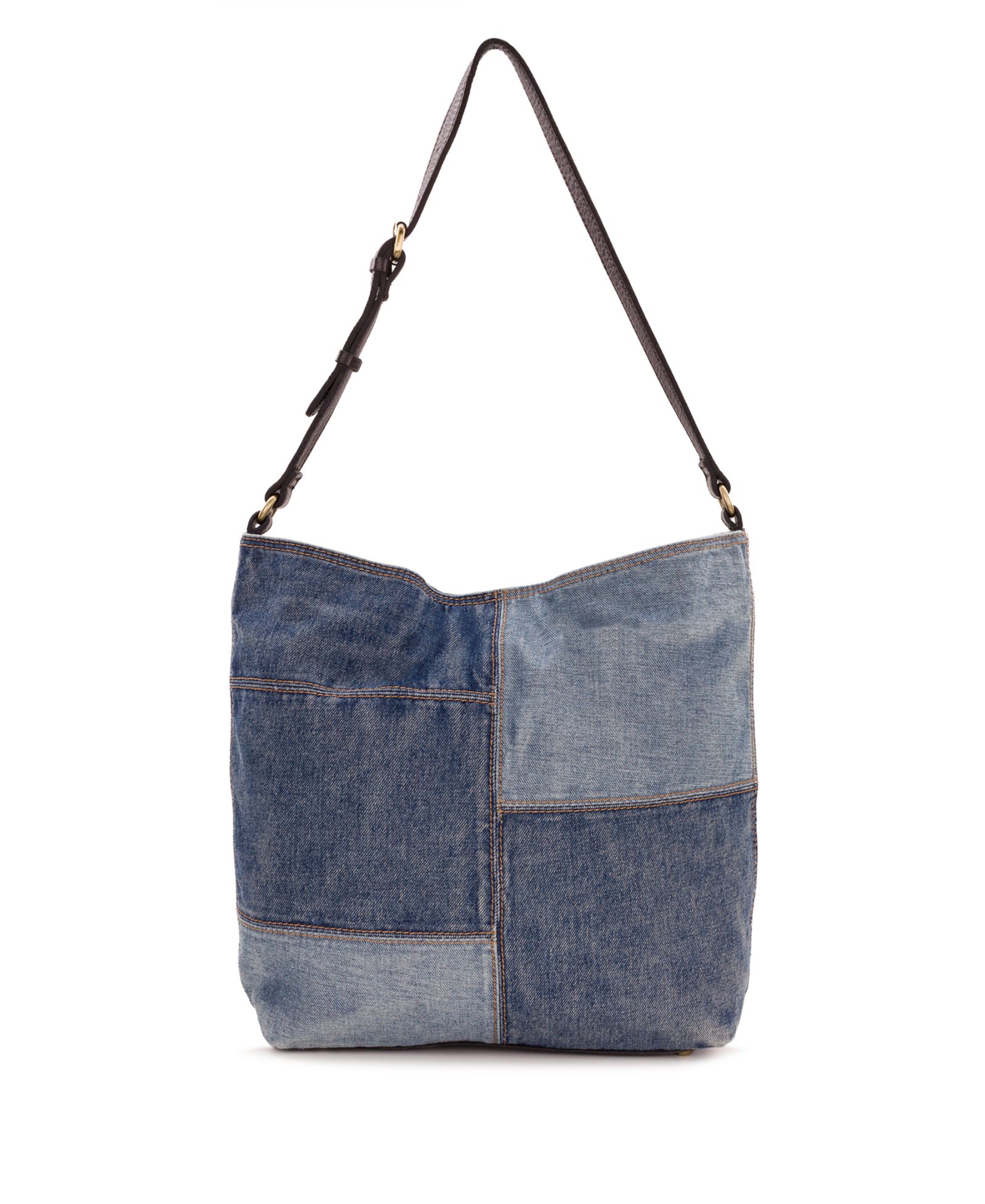 Patricia Nash Heidal Large Patchwork Denim Shoulder Handbag