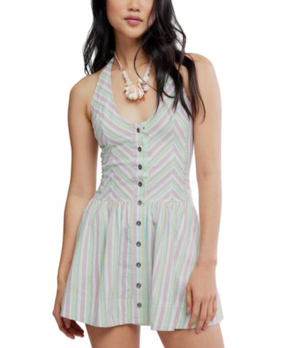 Free People Women's Clean Break Scoop Neck Sleeveless Cotton Mini Dress