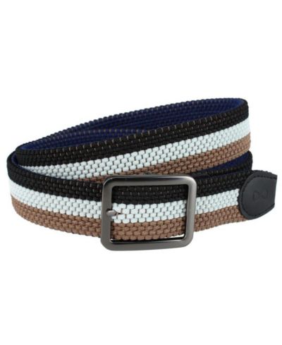 TRAFALGAR Men's Matias Stripe Reversible Braided Casual Golf Belt
