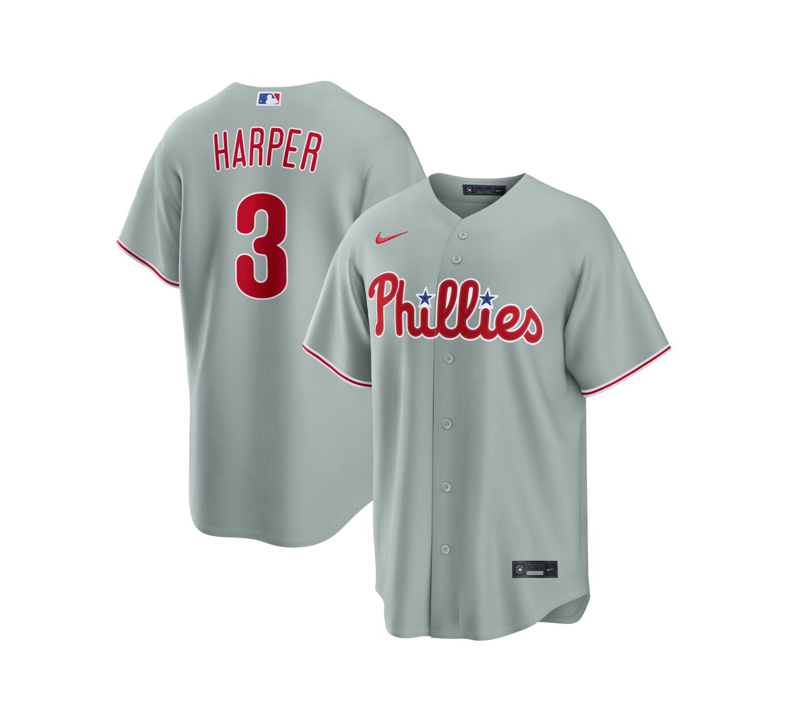 Мужское реплика-джерси Nike Bryce Harper Gray Philadelphia Phillies Road