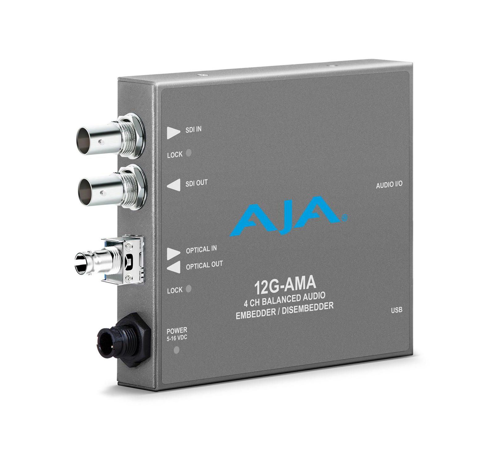 AJA 12G-AMA 12G-SDI 4-Ch Balanced Audio Embedder/Disembedder Mini-Converter