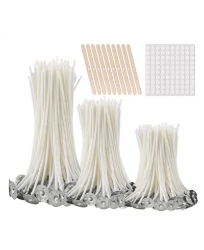Фитили для свечей GNUADZ Pre Waxed Cotton With Metal Sustainer Tabs 3.5in 6in 8in 300pcs