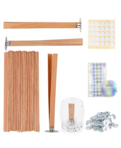 Фитили для свечей GNUADZ 100 Cherry Wood с подставкой и этикеткой для DIY