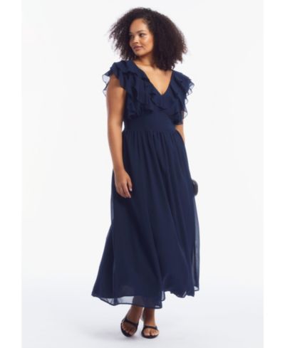 June & Vie Women's June and Vie Ruffled Chiffon Maxi Dress