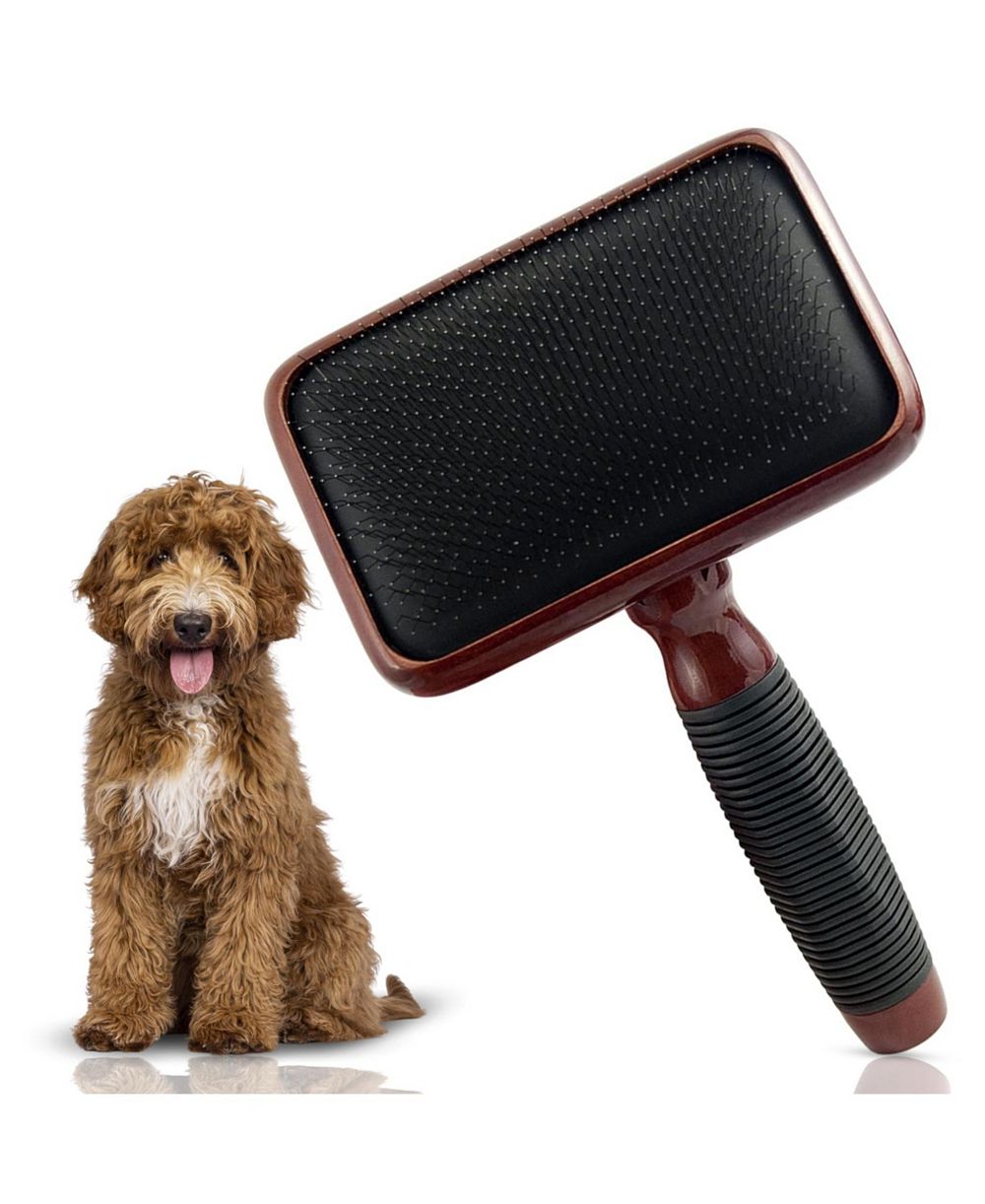 Щетка для вычесывания собак ARONKL Professional Grooming с деревянной ручкой