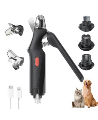 ARONKL 2-in-1 Pet Nail Clippers Grinder with LED Lights USB Rechargeable Quiet Safe for Dogs Cats Large Medium Small