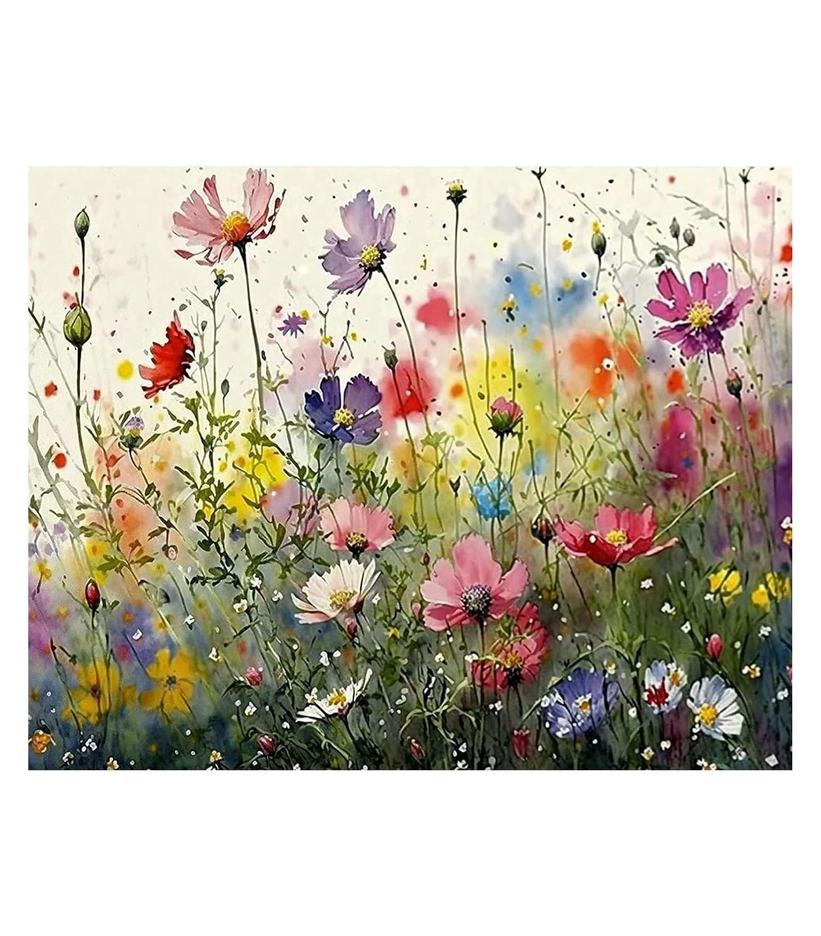 GNUADZ Flower Stamped Cross Stitch Kit DIY Embroidery Needlepoint Ornament Home Decor 12x16